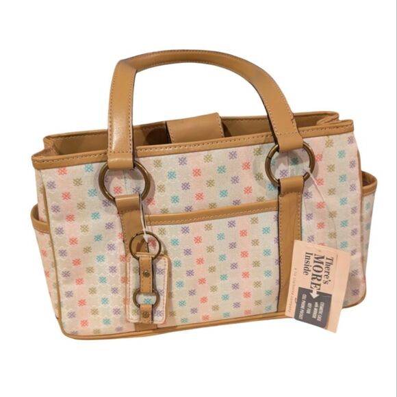 Liz Claiborne Villager Y2K‎ pastel Rainbow print handbag purse NWT - Picture 1 of 11